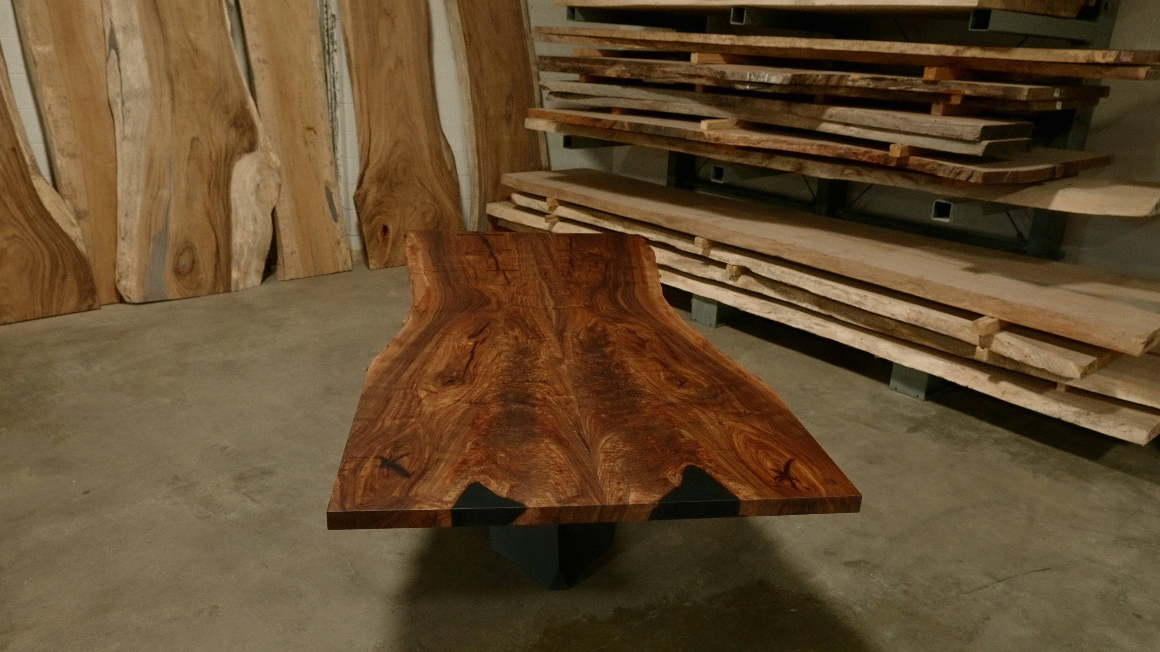 Claro Walnut Bookmatch Dining Table