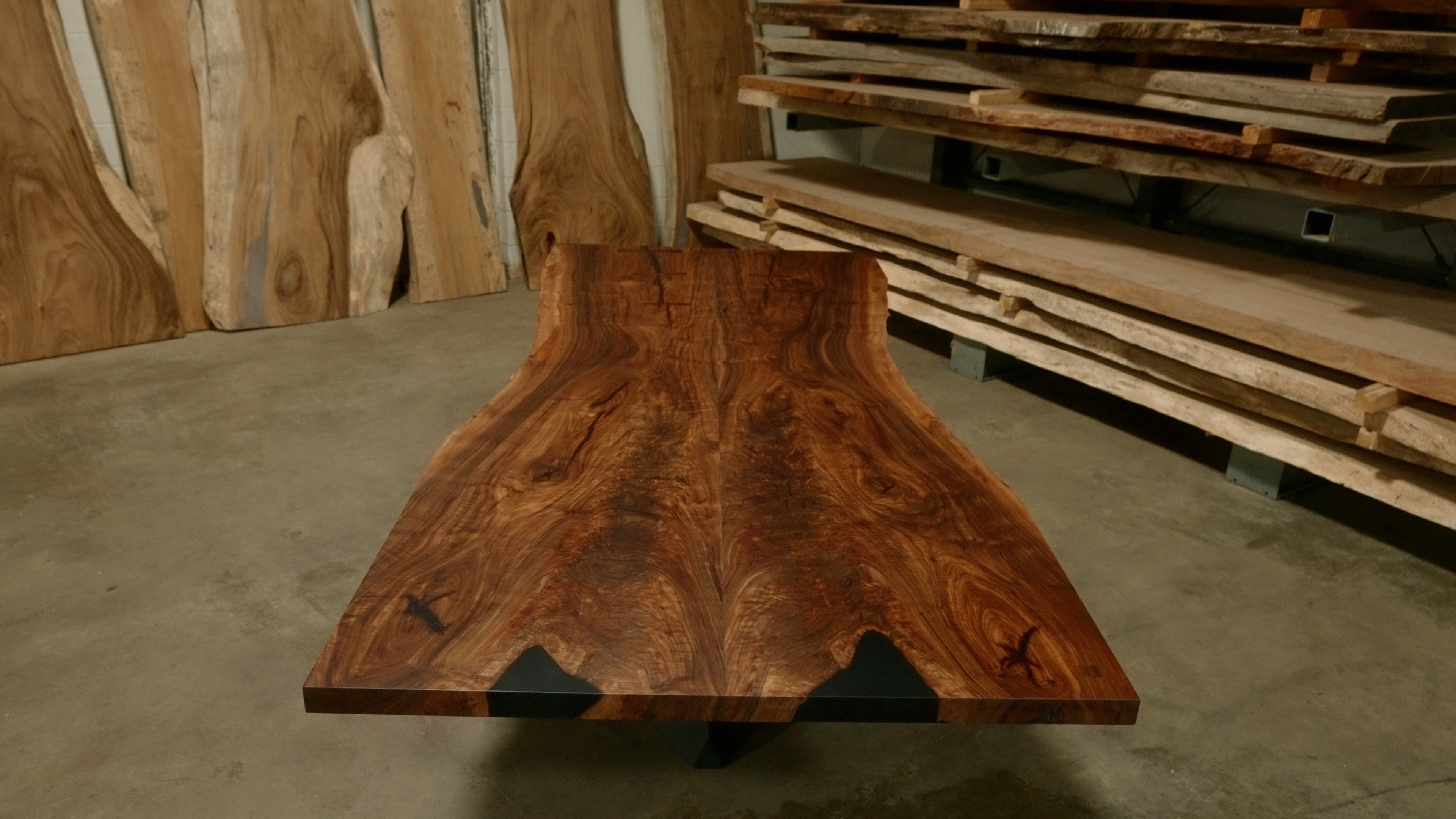 Claro Walnut Bookmatch Dining Table