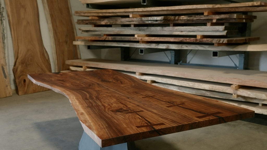 Claro Walnut Bookmatch Dining Table