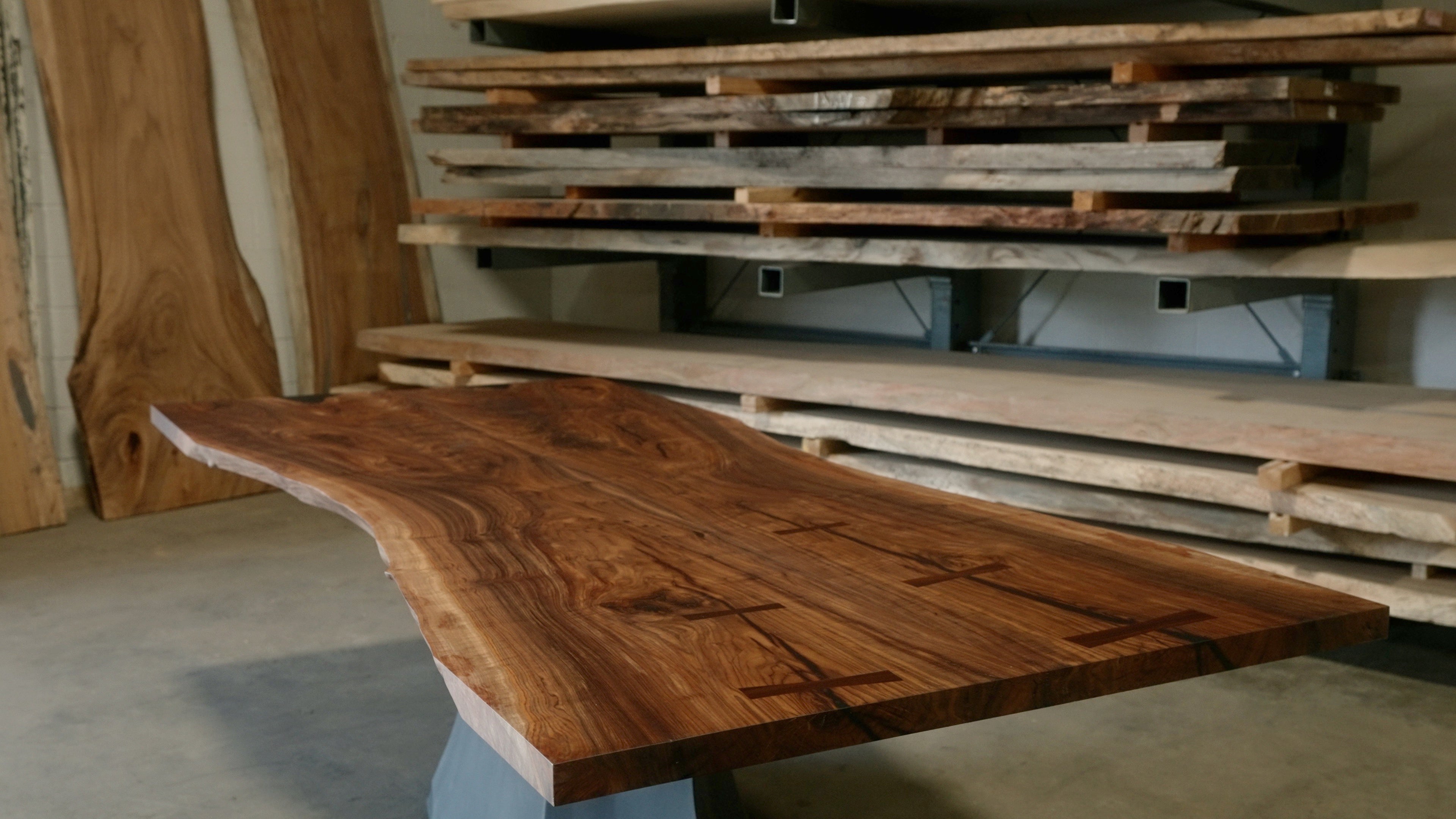 Claro Walnut Bookmatch Dining Table