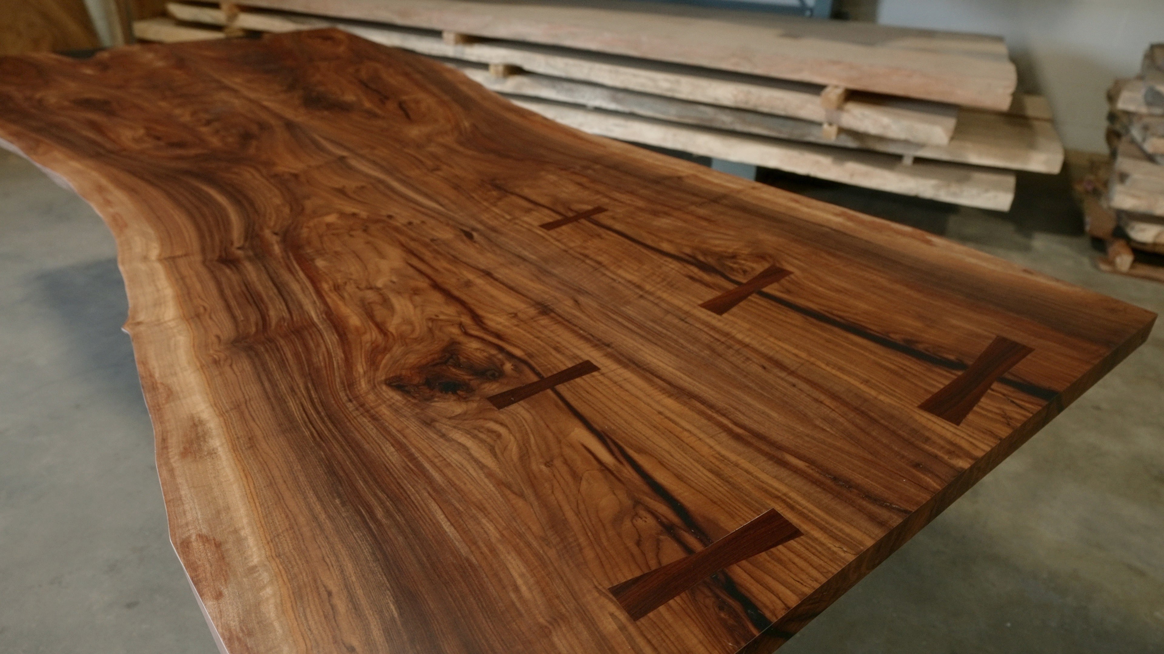 Claro Walnut Bookmatch Dining Table