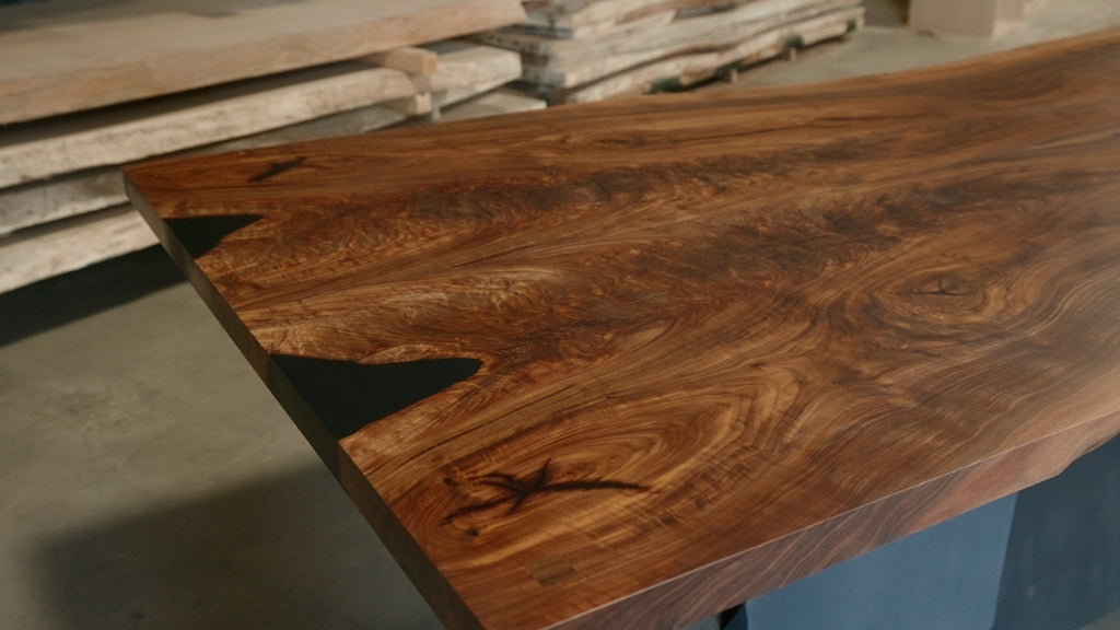 Claro Walnut Bookmatch Dining Table