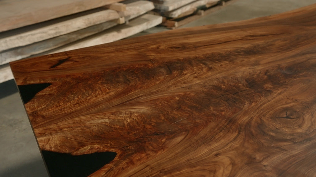 Claro Walnut Bookmatch Dining Table