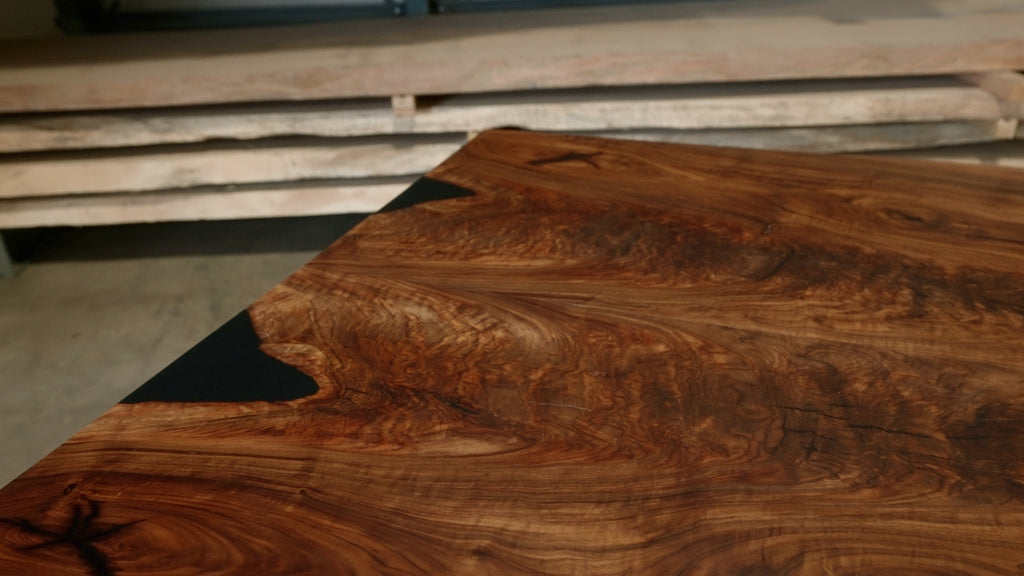 Claro Walnut Bookmatch Dining Table